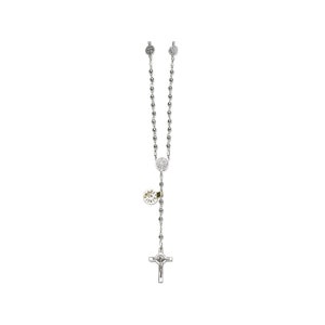 Rosary Bracelet With Cross, Round Rosary Bracelet With Silver Binding, Christian Religious Bracelet, Delicate Aesthetic Bracelet