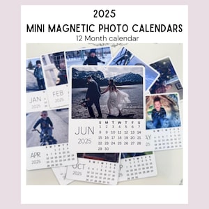 Aimants pour calendrier 2025, carte photo mensuelle personnalisée, calendrier photo magnétique, décoration pour réfrigérateur, personnalisé, cadeau photo de Noël, lot d'aimants