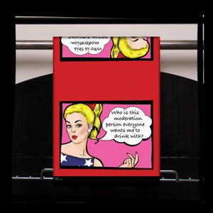 Moderation おもしろティータオル - ヴィンテージキッチンディッシュタオル - ホストへのプレゼントに最適 - 女性や同僚へのギフトに最適