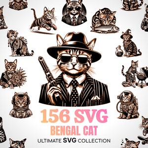 Mini léopard SVG chat du Bengale guépard du Bengale tacheté comme chat Mini léopard SVG chat du Bengale papa maman cadeaux cadeaux pour amoureux du Bengale Cricut bricolage chat sauvage