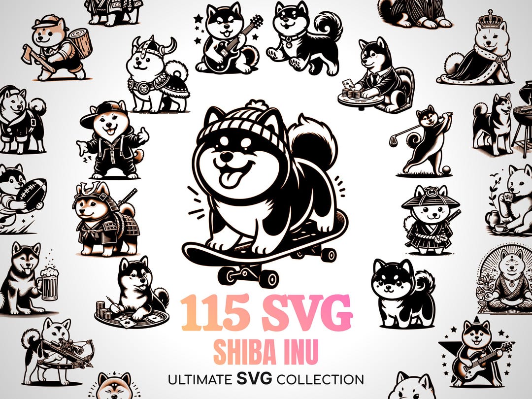 Shiba Inu SVG Kawaii Shiba Doge Meme Kabosu Foxlike Japanese Dog