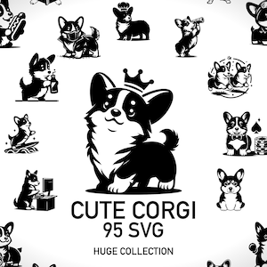 Corgi SVG Cute Cartoon Files for Cricut Cute Corgi Vector SVG Corgi Lover Gift Ideas Dog Lover SVG Corgi Sticker Design Corgi Mom Dad Gifts