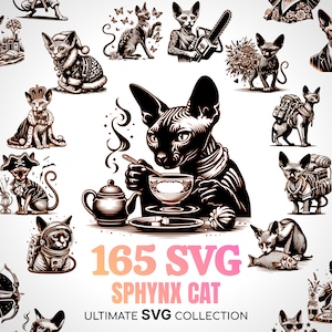 Sphynx chat SVG Sphynx canadien SVG Sphynx cadeaux pour papa chat cadeaux pour maman Sphynx Kitty SVG cadeaux pour chat personnes Cricut svg cadeau pour amoureux des chats chat sphinx