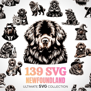 Neufundländer SVG Hund Riese Newfie Mama Papa SVG Geschenke Hundeliebhaber Geschenk SVG Neufundländer Cricut Hund Gedenkgeschenk neu gefundenes Land sanfter Hund svg