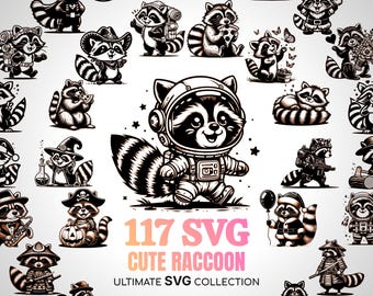 Raccoon SVG Rocket Trash Panda SVG Coon Svg Masked Bandit SVG Procyon Svg Woodland Animals Svg Raccoon Lover Gift Raccoon Mom Gift Dad Svg