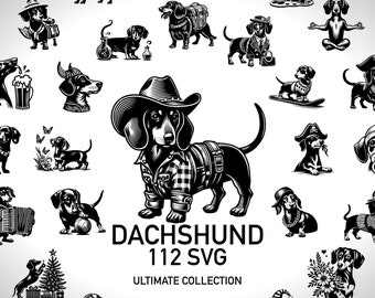 Dachshund Svg Dog Svg Cute Animal Svg Collection - 112 Svg Cut Files DIY Vector Bundle - Digital Downloads Puppy Svg Clip Art