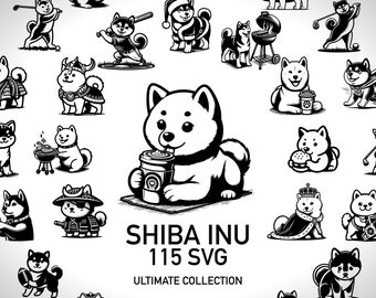 Shiba Inu Svg Dog Breeds Svg Printable Art - Digital Dog Art Dog Lover Gift Instant Download - 115 One Color Svg Files Dog Owner Gift
