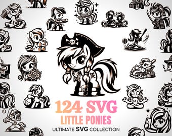 Little Ponies SVG Little Pony SVG Unicorn SVG Horse svg Laser Cut Horse Svg Farm Animals svg Pony svg Horse Lover Gift Rocking Horse Svg