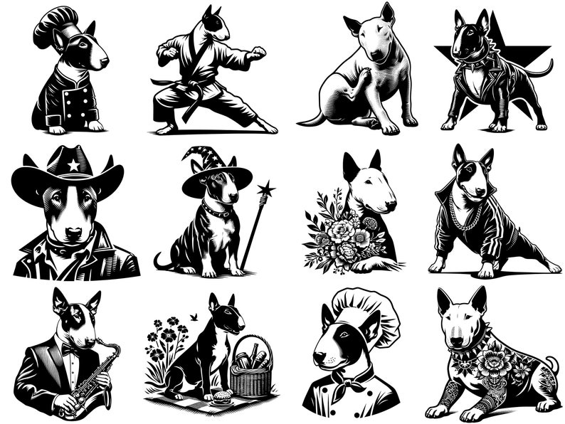 Bull Terrier Svg Bullterrier Svg Mini Bullterrier English Bull Terrier ...