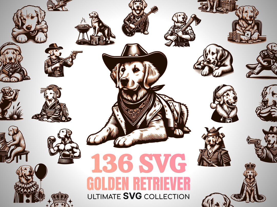 Golden Retriever SVG Golden Dog Art Retriever SVG Retriever Golden Mom ...