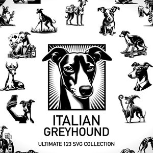 Lévrier italien SVG lévrier Art Silhouette de lévrier SVG coupe fichiers lévrier chien Memorial lévrier amateur SVG chien maman lévrier Svg papa