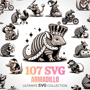 Armadillo SVG Vida salvaje SVG Animal de rodillos Silueta de armadillo lindo Svg occidental Amante del armadillo Svg de la naturaleza Clipart de armadillo Regalos de armadillo