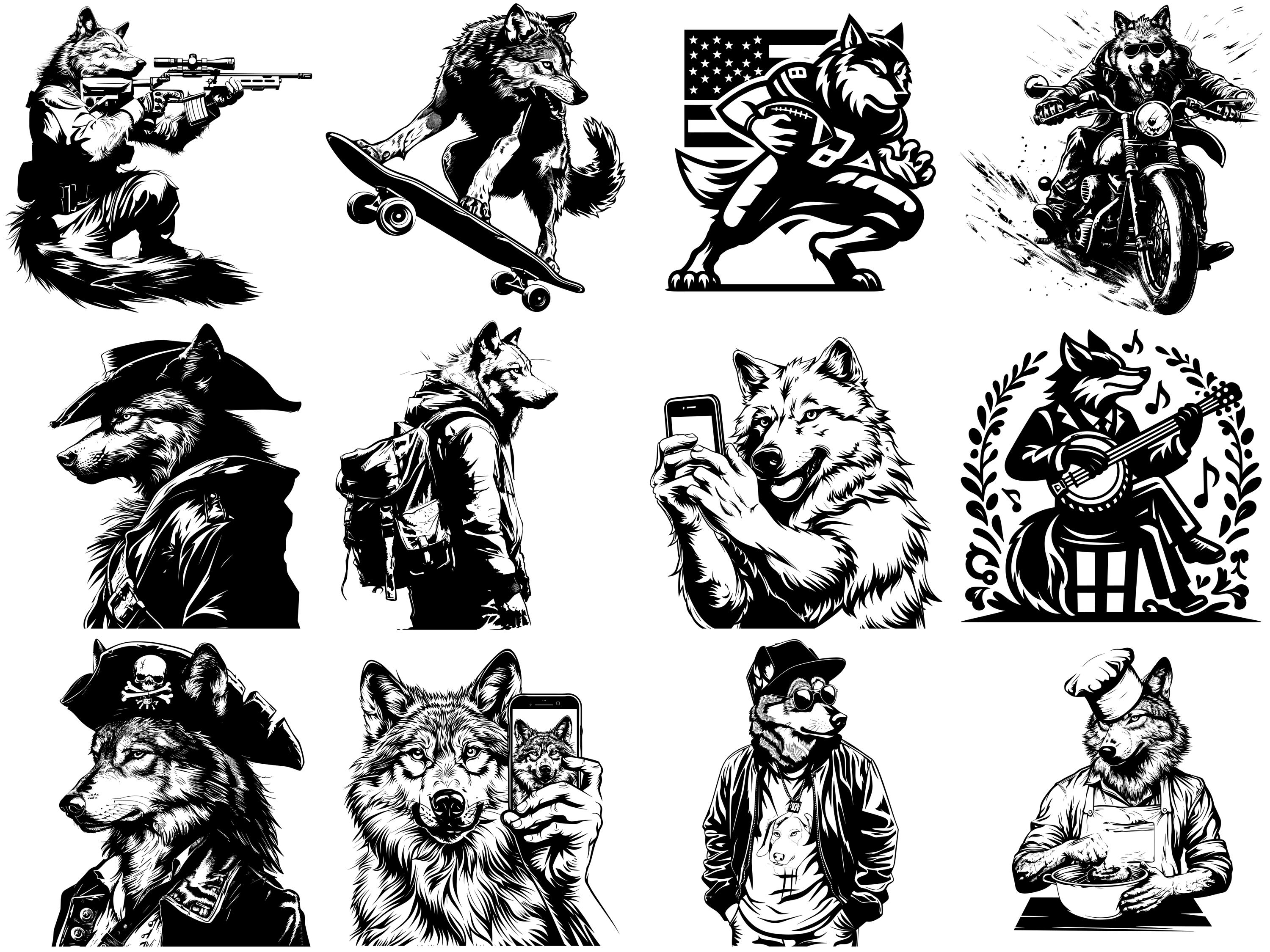 Wolf SVG Werewolf Romulus Remus Grey Wind Ghost Wolf Direwolf Fenris ...