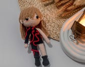 Dark Amigurumi Crochet Doll, Handmade Plushie Gift, Snake-Inspired Yarn Doll, Gothic Decor, Music-Inspired Collectible