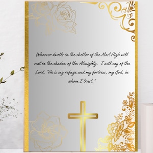 Schutz Psalm Gold hübscher digitaler Kunstdruck
