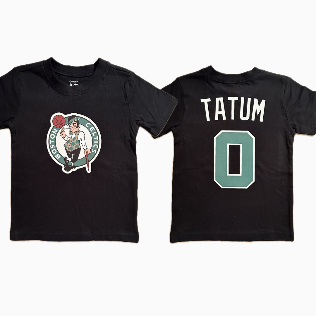 Custom Boston Celtics Basketball Baby Black Jersey Personalized Kids Celtics Basketball Black