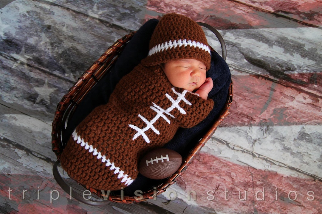 Newborn Baby Football Sack Costume Cocoon Outfit Hat Photo Prop Etsy — free download