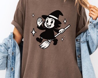 Cute Bat Halloween Shirt, Trick or Treat Tee, Retro Vintage Spooky Season Top, Comfort Colors Halloween in July Graphic T-Shirt