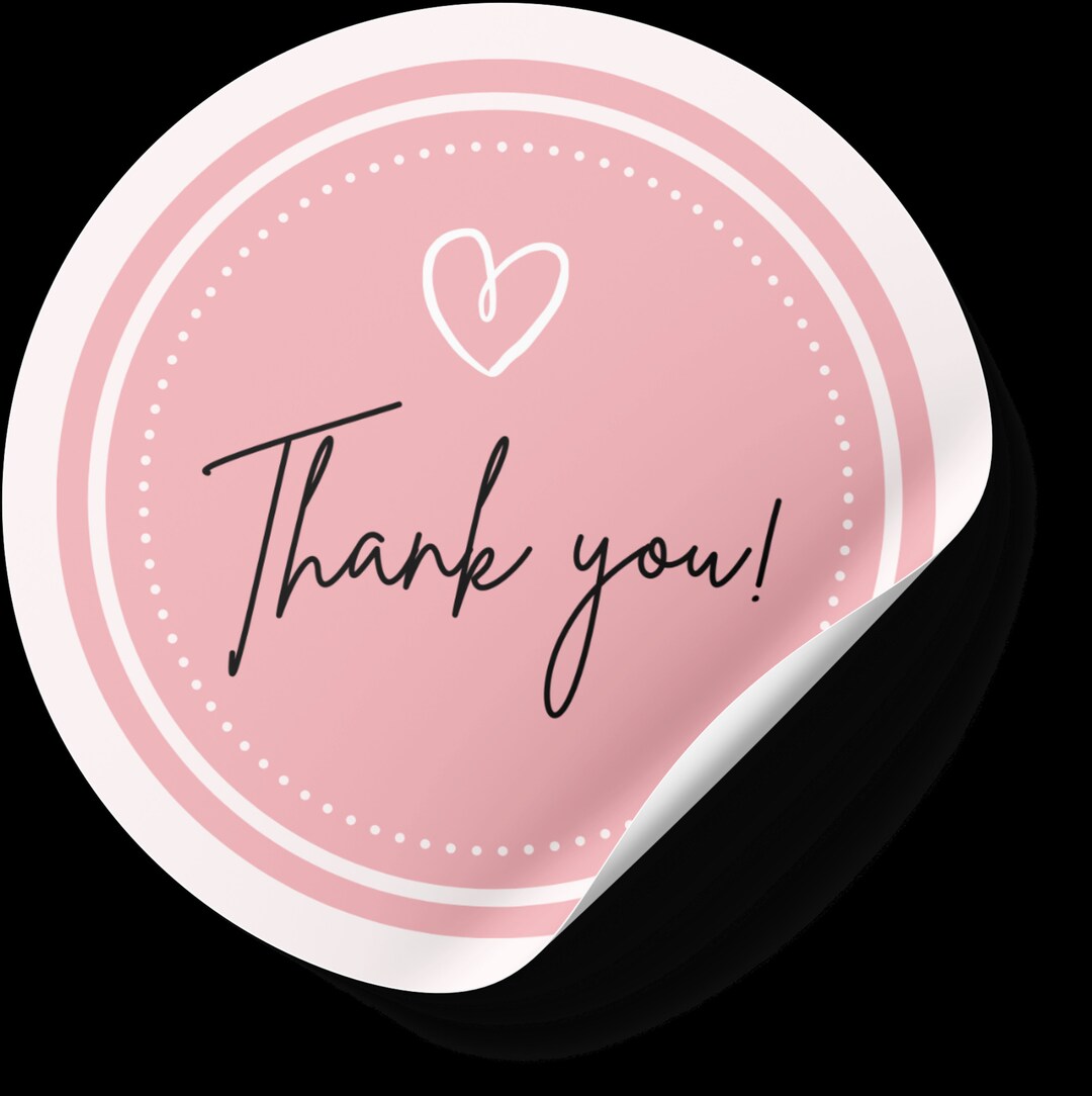 Pink thank You Sticker, Stickers, Digital Download PNG, Gratitude ...