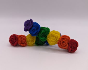 Set of 2 Rainbow Rosette Barrette Hair Clips