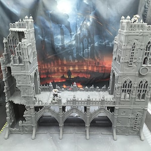 Ruine 40k Pont gothique double tours (BTB8)
