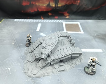 40k setting, remains of destroyed vehicles.
