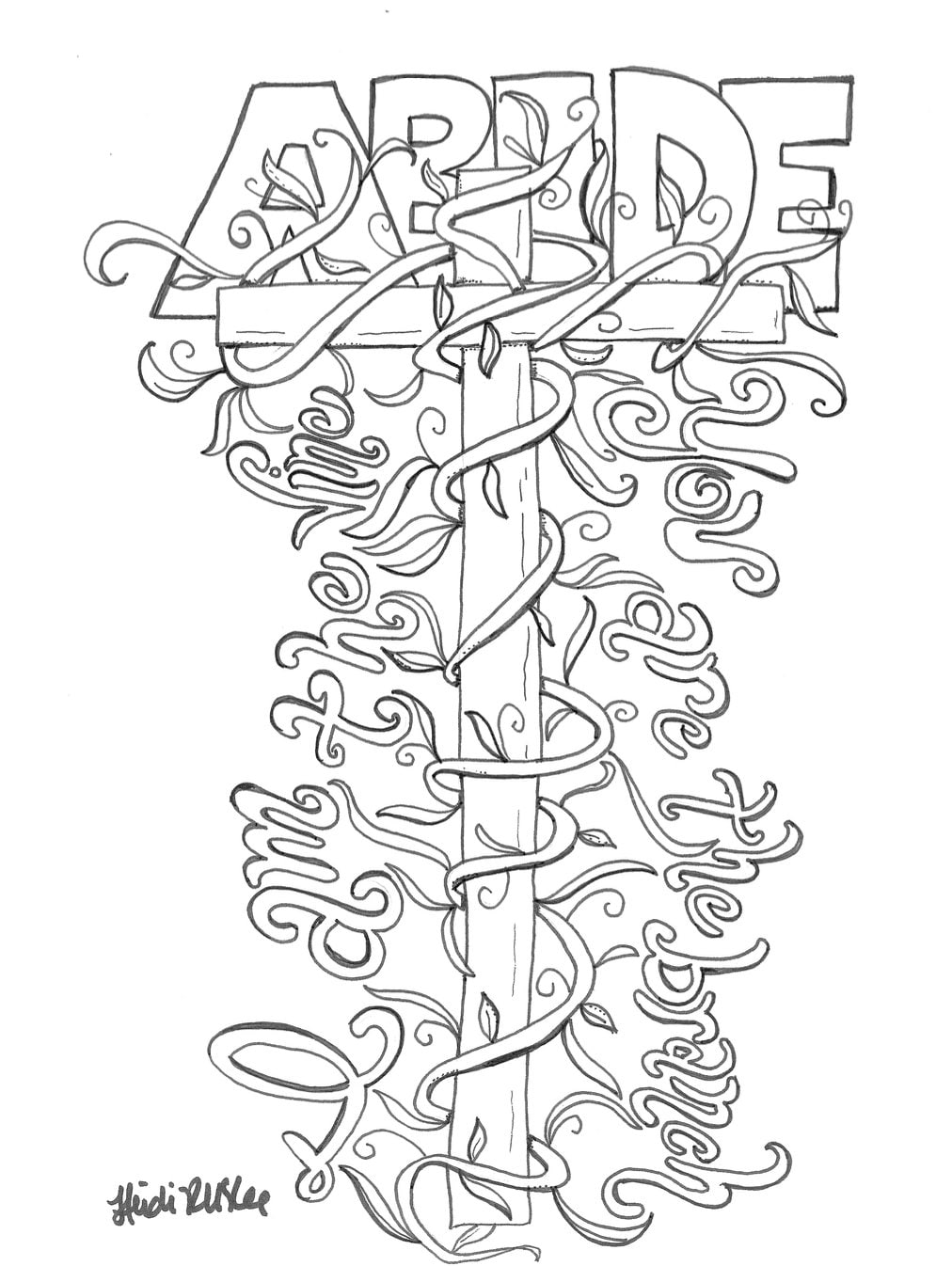 Abide Scripture Coloring Page - Etsy