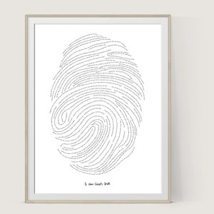 Christian wall art, Gods fingerprint bible verse, modern Christian wall art, NIV digital download included, Jesus, scripture.