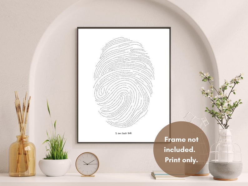 I Am God's DNA Fingerprint Bible Verses Christian Wall Art