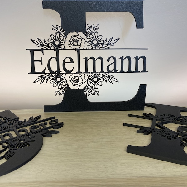 Personalisiertes Familienschild | Monogramm | Benutzerdefiniertes Namensschild | Wanddeko | Aussendeko | Innendekoration