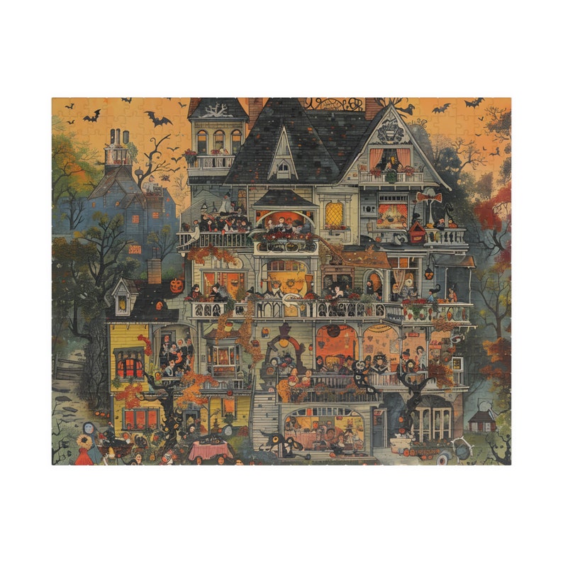 A Halloween house themed puzzle