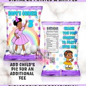 Kid Chip Bags | Kids Birthday Party | Chip Bags | Party Favors | Gracie Corner Birthday | Digital | Printed | Shipped