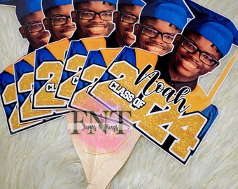 Custom 2024 Graduation Big Head Fan: Personalized Grad Party Decor