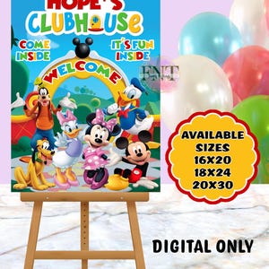 Mouse Club House Welcome Sign | Kid Party Sign | Mouse Club House Birthday Party | Welcome Sign Display | Digital File Only