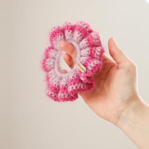 Colorful Crochet Scrunchie, Handmade Hair Elastic, Cottagecore Hair Accessory