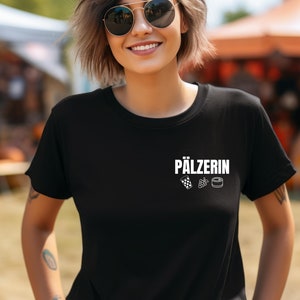 Pälzerin T-Shirt Dubbeglas/ Doseworschd/ Traube Pfalz-Tshirt
