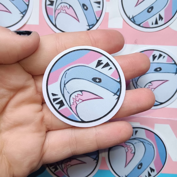 Balhaj / Ikea Shark transgender pride vinyl sticker