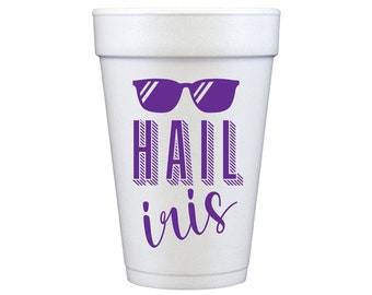 Hail Iris/ Rolling With My Krewe 20 oz Foam Mardi Gras Cups