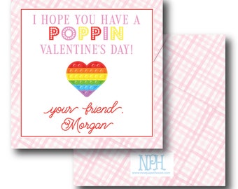 Pink/ Rainbow Pop It Valentine's Enclosure Card