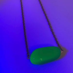 Huge Uranium Teal Bead Necklace