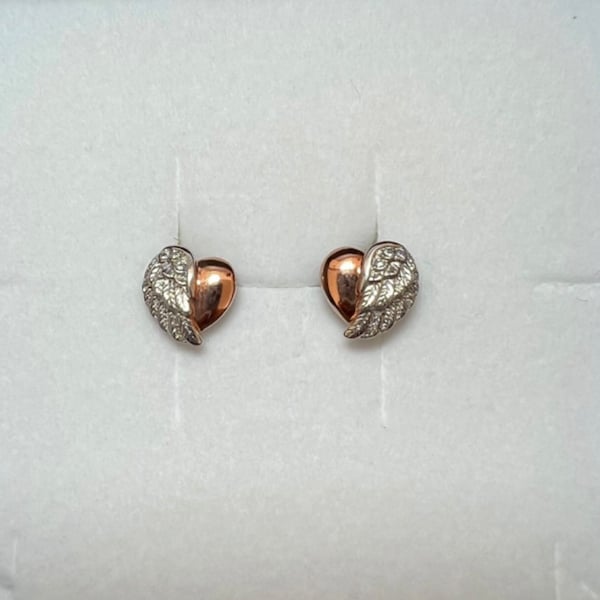 Engelsrufer Silver Heart Wing Stud Earrings  New