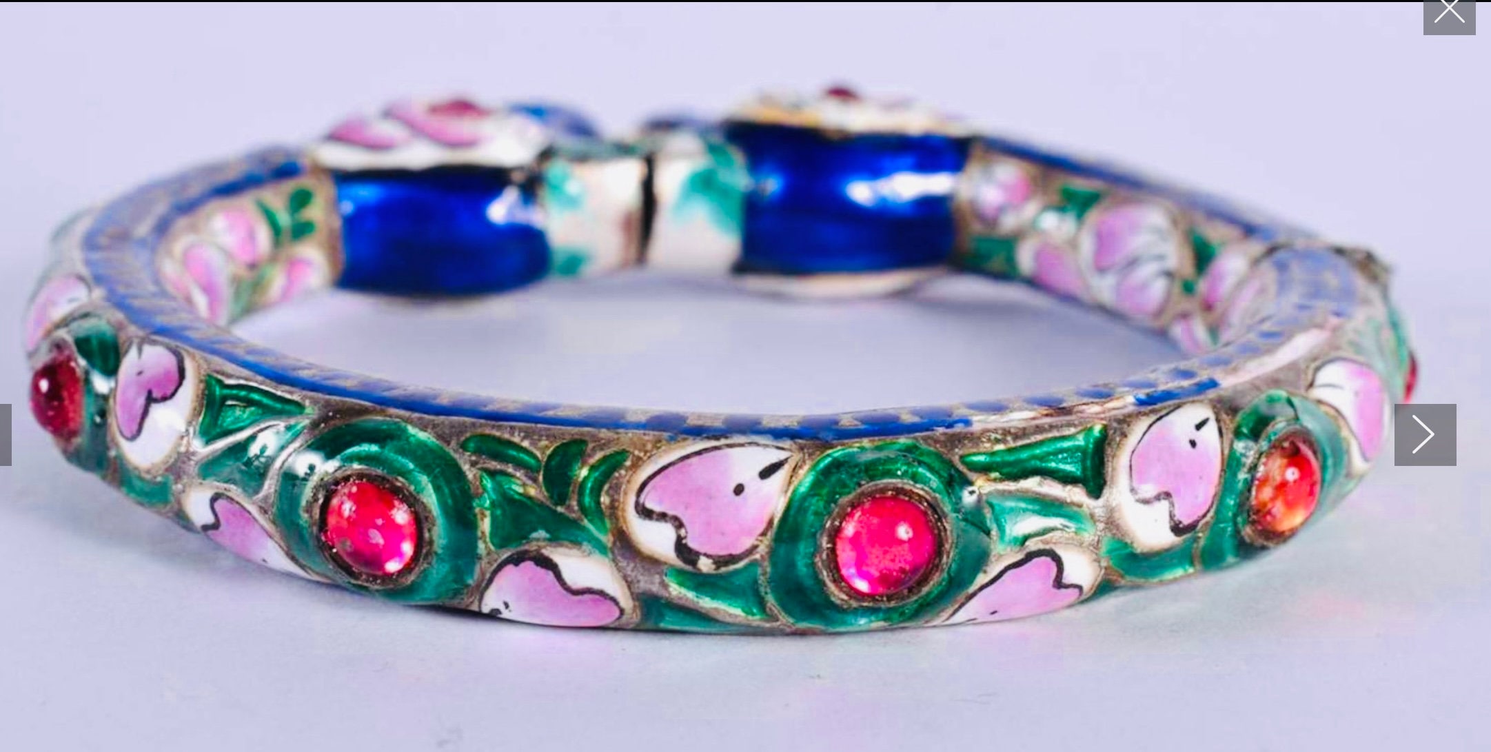 Enamel Coffee Peach Hinged Bangle