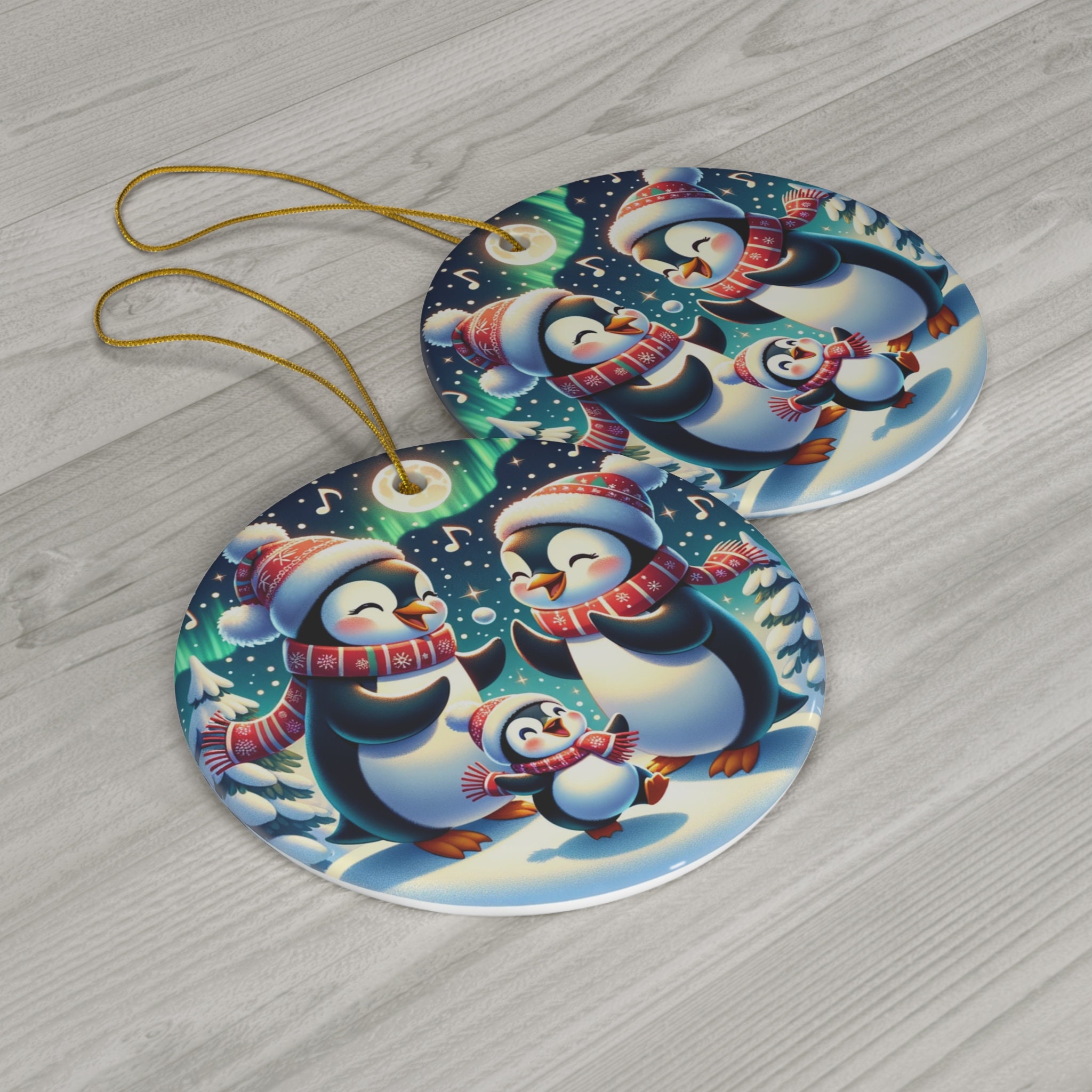 Discover Penguin Family Festive Ornament