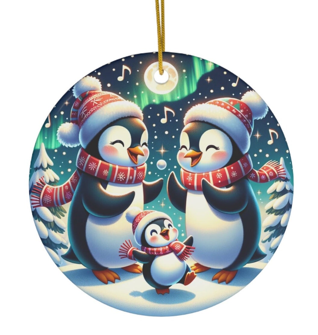 Discover Penguin Family Festive Ornament