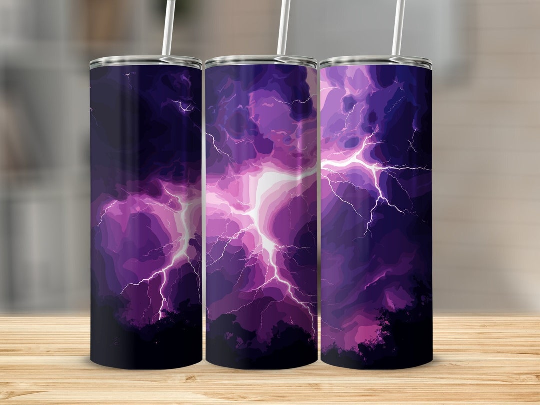 Lightning Tumbler 20 Oz Skinny Stainless Steel Travel Cup With Etsy