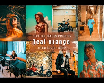 100+ Lightroom Presets, Teal Orange Preset Bundle, Presets for Summer, Bright Orange Travel Filter Presets, Instagram Posts, Outdoor Presets
