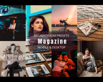 Presets de Lightroom para revistas, filtros fotográficos de moda (móvil y escritorio)