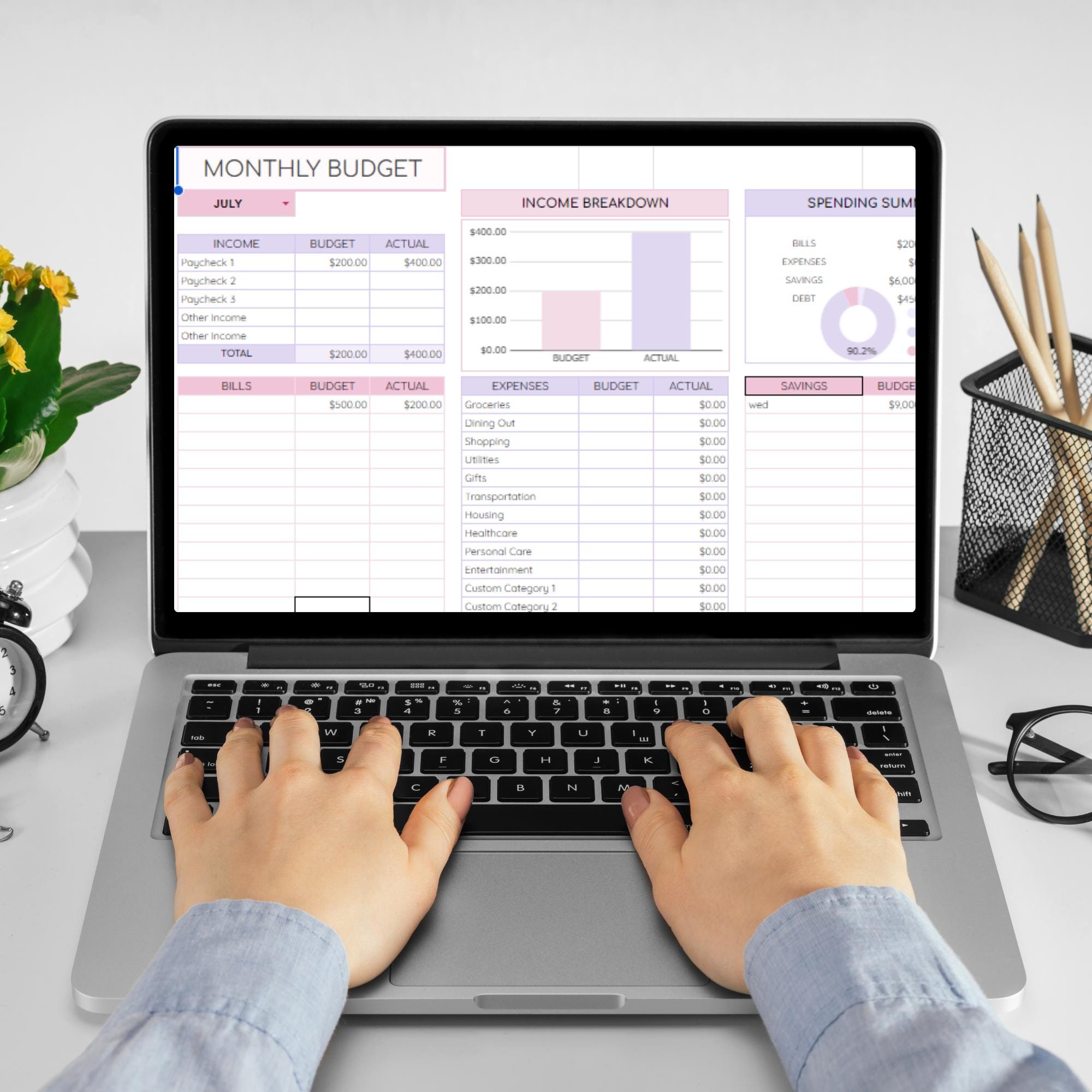Monthly Budget Planner Google Sheet: Simple Financial Spreadsheet ...