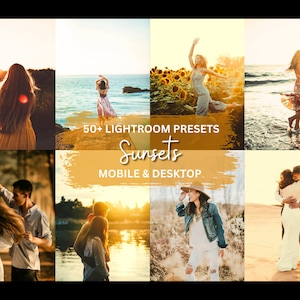 50+ Sunsets Lightroom Presets, Warm Beach Summer Presets, Instagram Presets, Influencer Sunset Filters, Bright Beach Aesthetic Preset