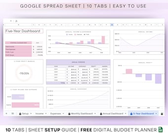 Ultimate Bookkeeping Spreadsheet Template Google Sheets Bookkeeping Tracker Income and Expense Sales Tax Accounting